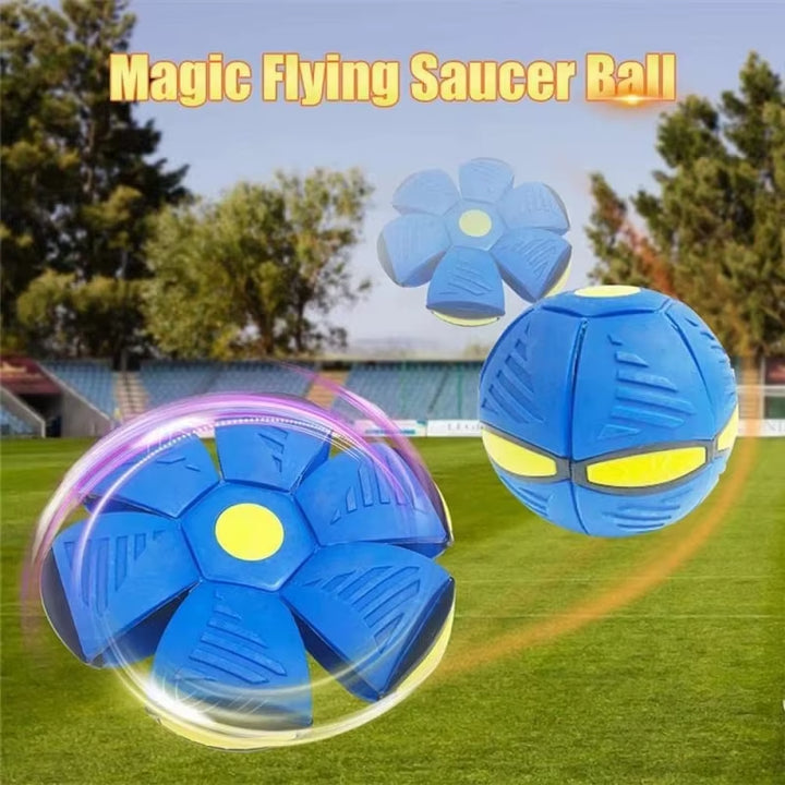 Dog Toys Flying UFO Morph Ball Outdoor Interactive Training Pet Toys Fun Throwing Bouncy Balls Decompression Dog Accessories