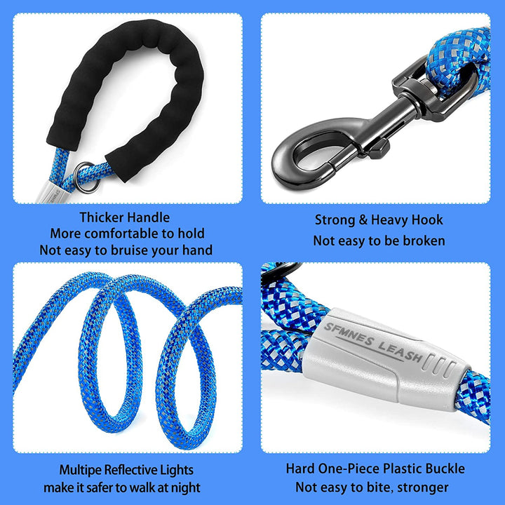 5FT Dog Leashes,High Reflective Heavy Duty Dog Leash，Nylon Dog Training Leash，Padded Handle Pet Leash，Walking Dog Rope Leash for Medium and Large Dogs