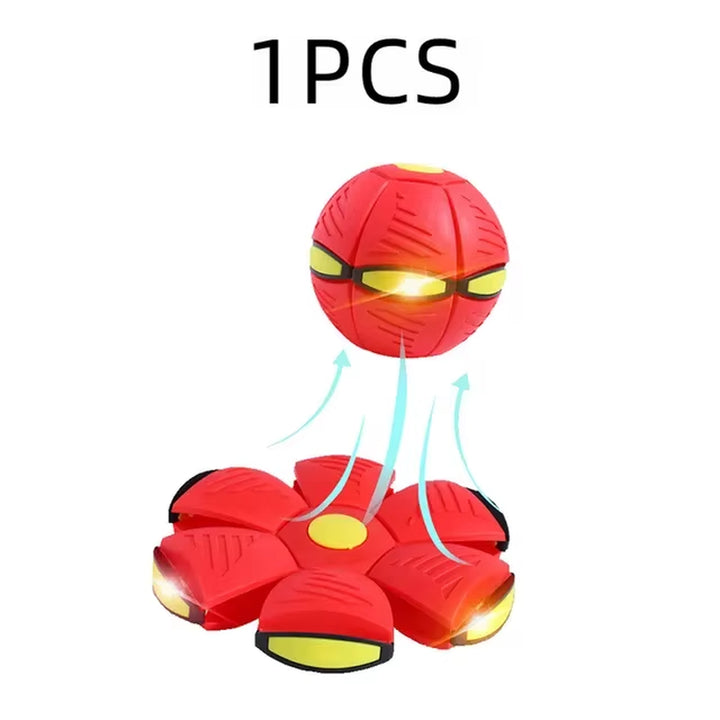 Dog Toys Flying UFO Morph Ball Outdoor Interactive Training Pet Toys Fun Throwing Bouncy Balls Decompression Dog Accessories