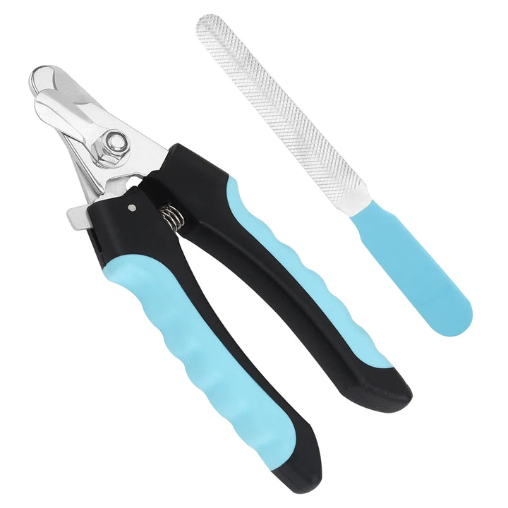 Pet Cat Nail Clipper Dog Nail Trimmer Non-Slip Toenail Clippers with Safety Guard Pet Claw Clipper with Nail File for Dogs and Cats