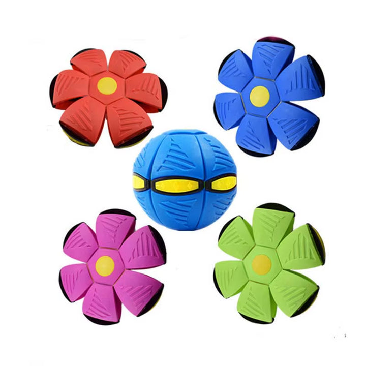 Dog Toys Flying UFO Morph Ball Outdoor Interactive Training Pet Toys Fun Throwing Bouncy Balls Decompression Dog Accessories