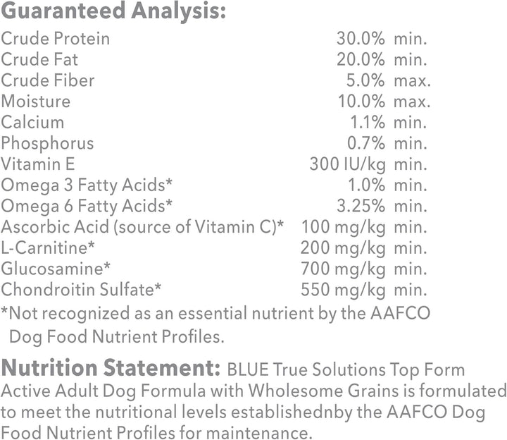 True Solutions Top Form Natural Active Breed Adult Dry Dog Food, Chicken 11-Lb