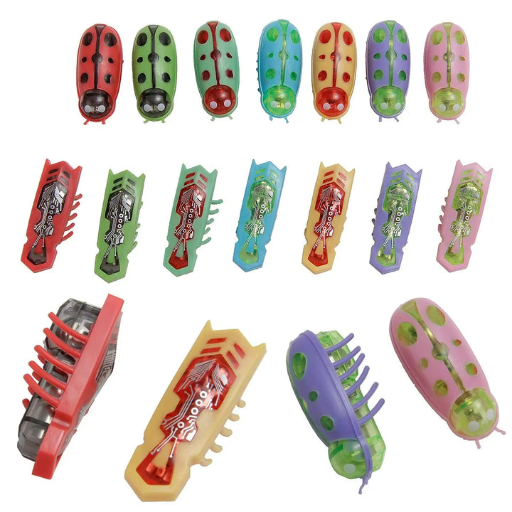 Cat Toys Light-Up Electric Worms Pet Interactive Puzzle Mouse Beetles Automatic Flip to Avoid Obstacles Teasing Cat Pet Toys