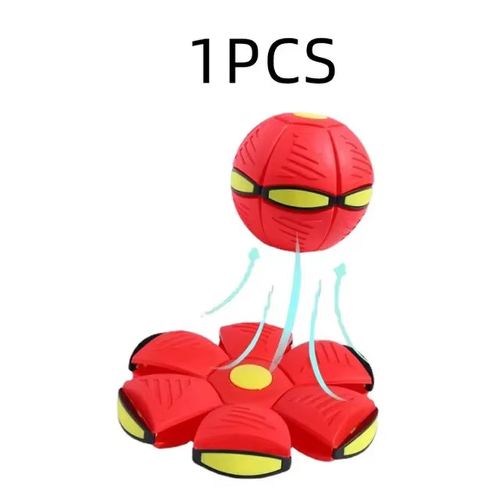 Dog Toys Flying UFO Morph Ball Outdoor Interactive Training Pet Toys Fun Throwing Bouncy Balls Decompression Dog Accessories