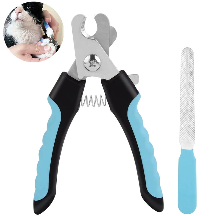 Pet Cat Nail Clipper Dog Nail Trimmer Non-Slip Toenail Clippers with Safety Guard Pet Claw Clipper with Nail File for Dogs and Cats