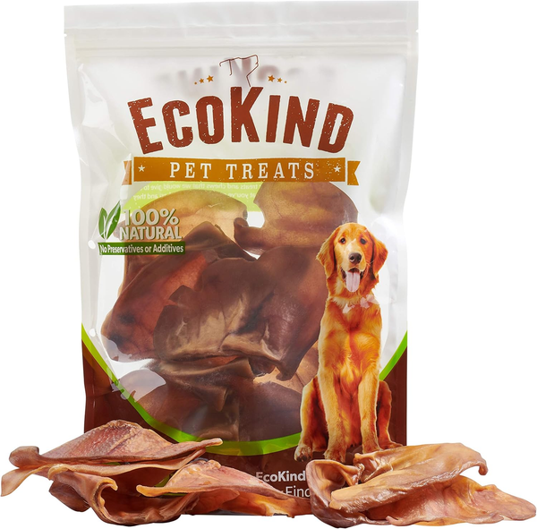 Ecokind Healthy Pig Ears for Dogs | 10 Ears | High Protein, Rawhide Free Dog Chews, Natural Dog Treats, Thick Cut, Long Lasting, No Preservatives, Hormones & Additives