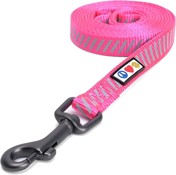 Pet Leash - Reflective Dog Leash | Comfortable Handle, Heavy Duty, Highly Visible Threads | 6 Foot Pink Dog Training Leash