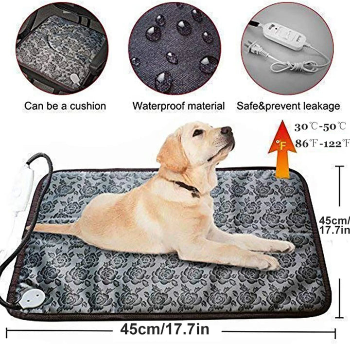 Adjustable Heating Pad for Cat Dog Pets Electric Heating Mat Warmer Bed