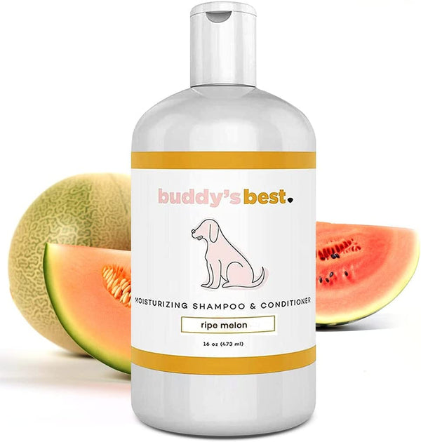 Revitalize Your Pup with Our Ripe Melon Scented Dog Shampoo & Conditioner - Perfect for Smelly Dogs with Dry, Sensitive Skin - 16oz Moisturizing Wash