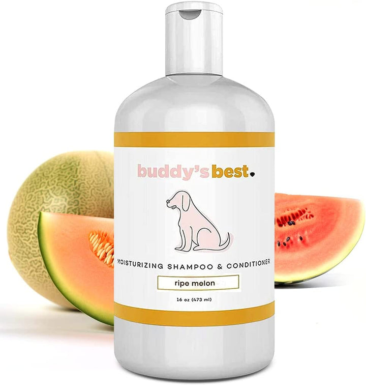Revitalize Your Pup with Our Ripe Melon Scented Dog Shampoo & Conditioner - Perfect for Smelly Dogs with Dry, Sensitive Skin - 16oz Moisturizing Wash