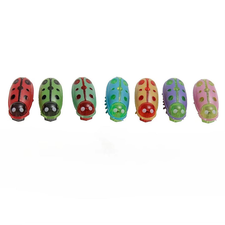 Cat Toys Light-Up Electric Worms Pet Interactive Puzzle Mouse Beetles Automatic Flip to Avoid Obstacles Teasing Cat Pet Toys