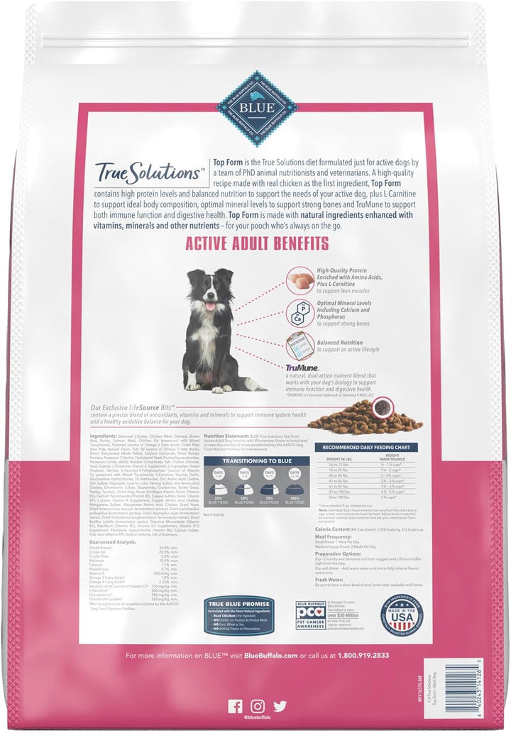 True Solutions Top Form Natural Active Breed Adult Dry Dog Food, Chicken 11-Lb