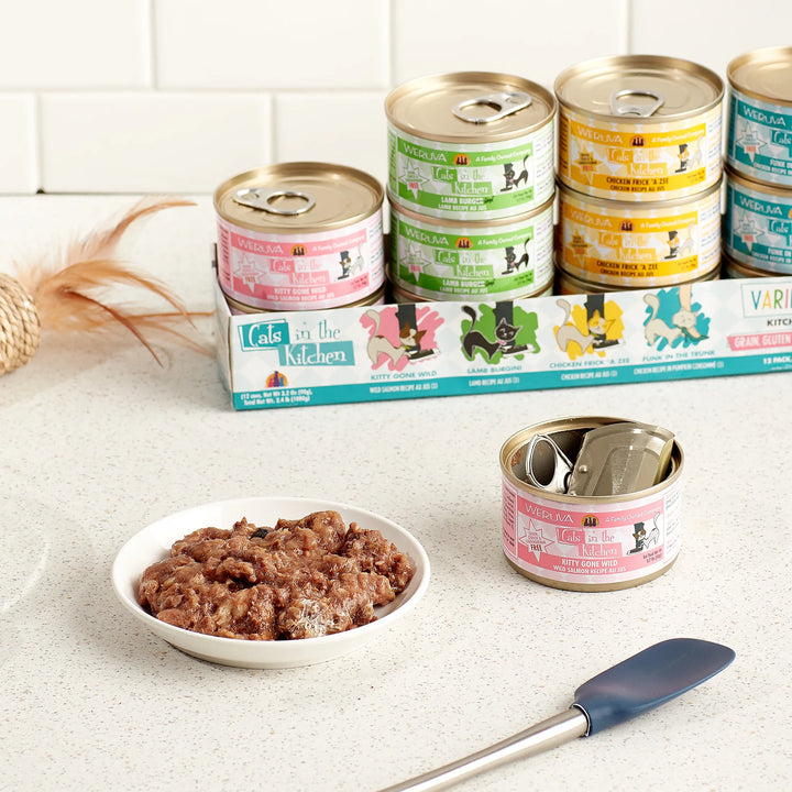 (12 Pack)  Cats in the Kitchen Cuties Variety Pack Grain-Free Wet Cat Food, 3.2 Oz. Cans