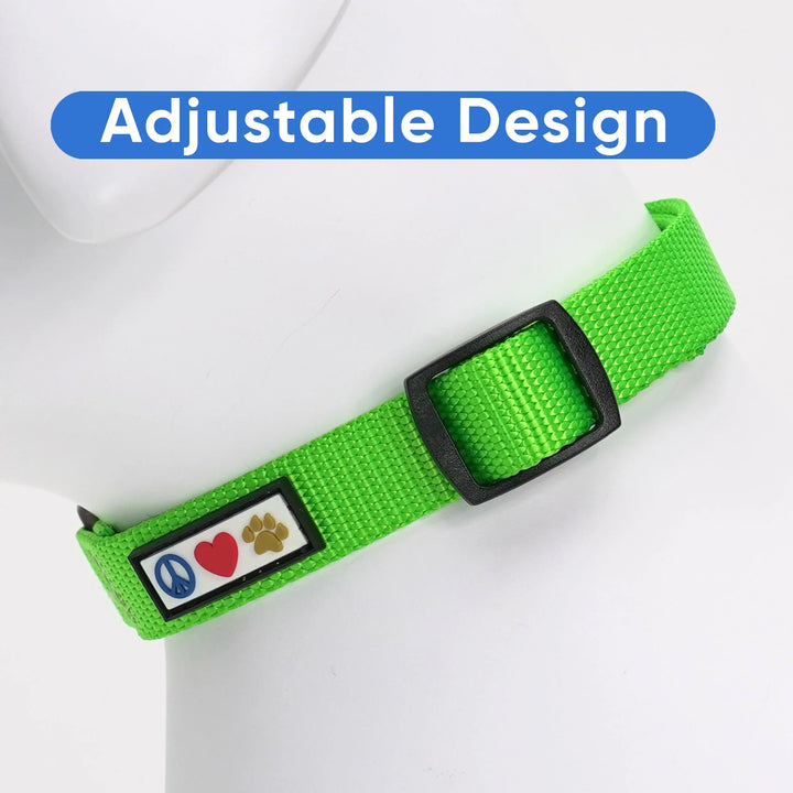 Dog Collar for Medium Dogs Training Puppy Collar with Solid - M - Green