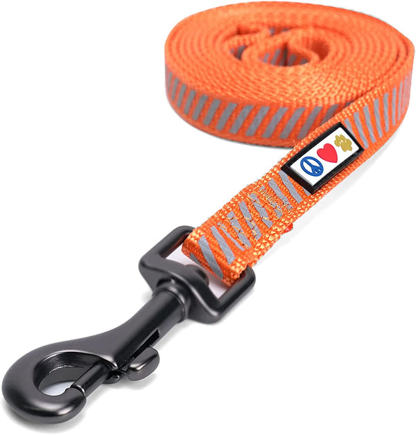 Pet Leash Puppy Leash Reflective Dog Leash | Comfortable Handle a Heavy Duty with Highly Visibility Threads | Reflective Dog Training Leash - 6 Foot Orange Dog Leash