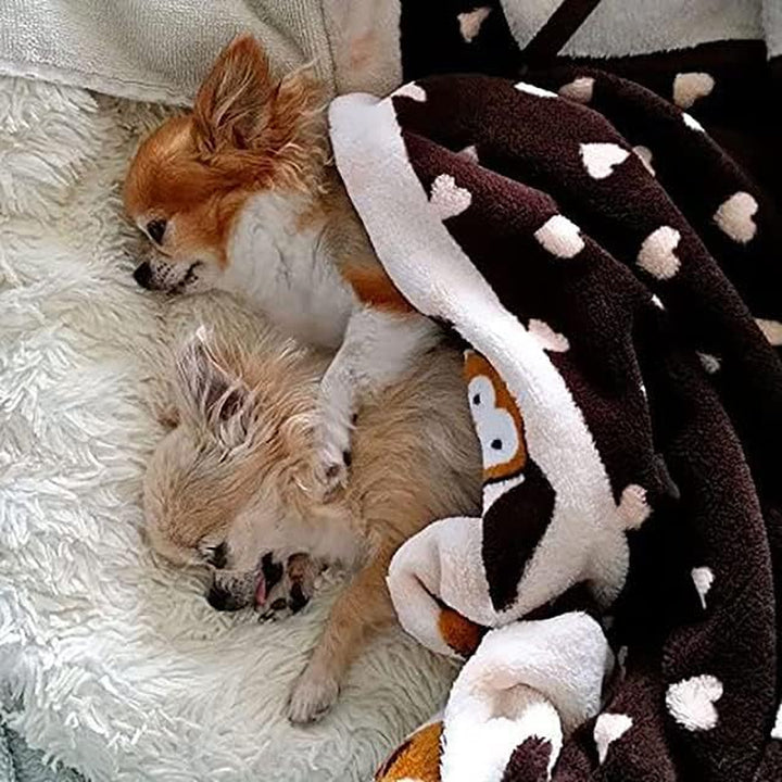 Snuggle Puppy Soft Dog Blanket for Small & Large Dogs | Plush Pet Throw for Couch, Bed & Crate | Long-Lasting, Machine Washable Fleece Puppy Blanket – Warm & Cozy for Cats & Dogs (Brown Pattern)