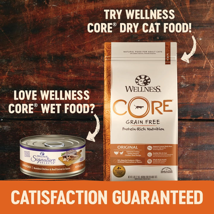 CORE Signature Selects Shredded Adult Wet Cat Food, Natural, Protein-Rich, Grain Free, 2.8 Ounce, 12 Pack (Chicken & Beef Entree)