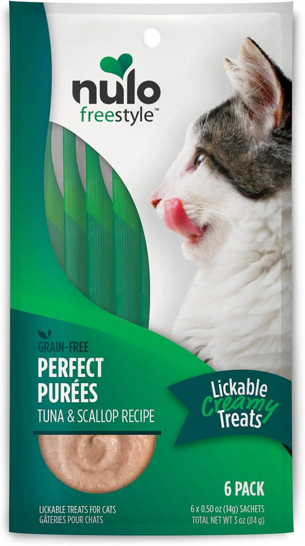 Freestyle Grain-Free Perfect Purees Premium Wet Cat Treats, Squeezable Meal Topper, High Moisture Content to Support Hydration, 0.5 Ounces Each