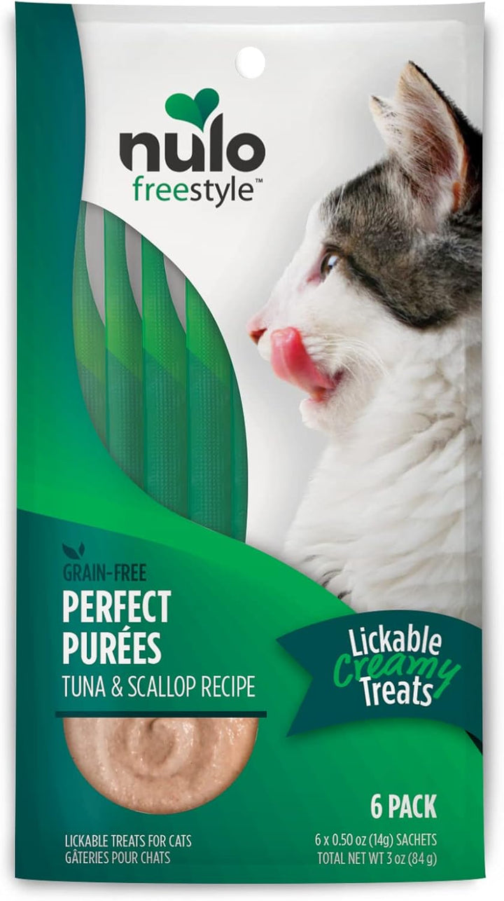 Freestyle Grain-Free Perfect Purees Premium Wet Cat Treats, Squeezable Meal Topper, High Moisture Content to Support Hydration, 0.5 Ounces Each