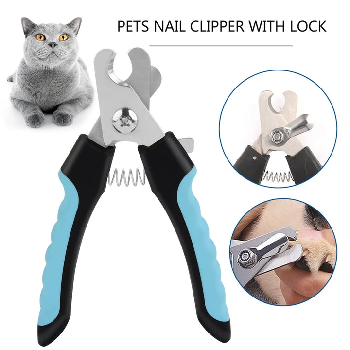 Pet Cat Nail Clipper Dog Nail Trimmer Non-Slip Toenail Clippers with Safety Guard Pet Claw Clipper with Nail File for Dogs and Cats