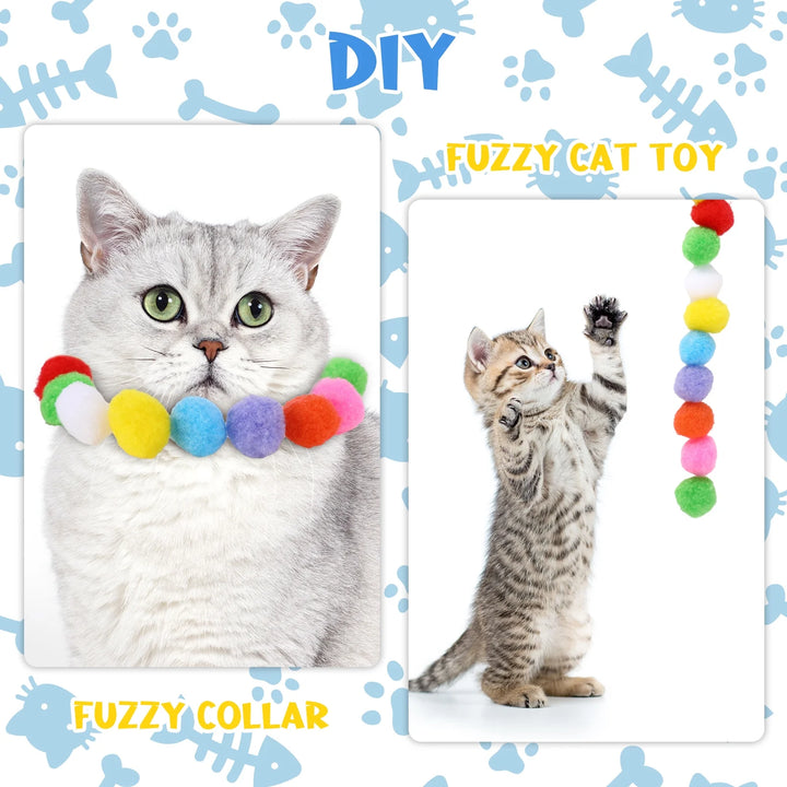 Interactive 100-Piece Cat Toy Ball Set with Launcher & Pinballs, Yellow