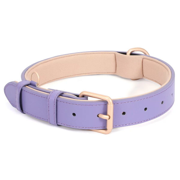 Leather Dog Collar, Soft Padded Dog Collar for Puppy Small Medium Large Dogs