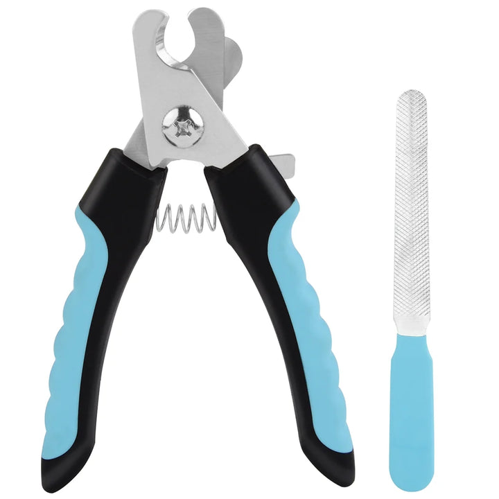 Pet Cat Nail Clipper Dog Nail Trimmer Non-Slip Toenail Clippers with Safety Guard Pet Claw Clipper with Nail File for Dogs and Cats