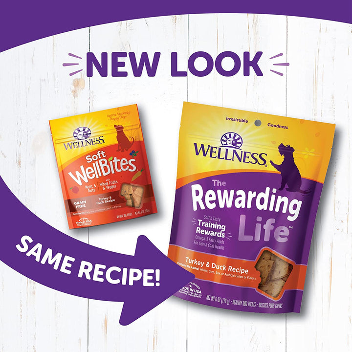 Rewarding Life Dog Treats, Natural, Training Treat, Grain Free, Soft Turkey & Duck (6 Ounce Bag)