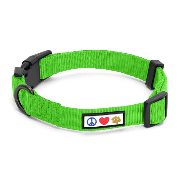 Dog Collar for Medium Dogs Training Puppy Collar with Solid - M - Green
