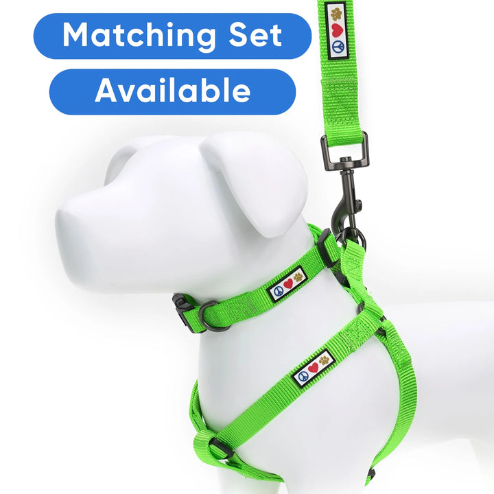 Dog Collar for Medium Dogs Training Puppy Collar with Solid - M - Green