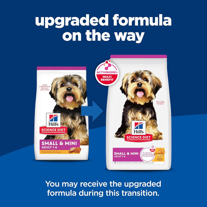 Small & Mini, Adult 1-6, Small & Mini Breeds Premium Nutrition, Dry Dog Food, Chicken & Brown Rice, 15.5 Lb Bag