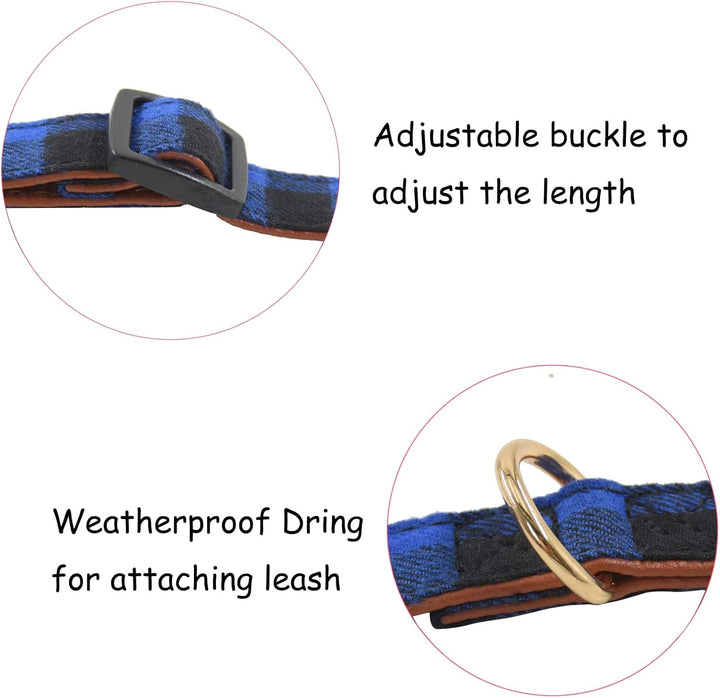 Unique Designer Soft Dog Collar Lattice, Durable Adjustable Pet Collars Plastic Buckles for Small Medium Large Dogs Outdoor (Blue, S(10-14In))